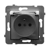 Gniazdka elektryczne - Ospel Gniazdo bryzgoszczelne z uziemieniem IP-44 Biały Aria - GPH-1UZ/m/00/d - miniaturka - grafika 1