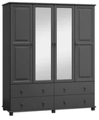 Szafy - Szafa sosnowa 4D nr4 S160 szara - miniaturka - grafika 1