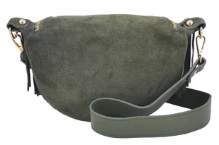 Saszetka nerka damska zamszowa - Zielona - Torebki damskie Saszetka nerka damska zamszowa - Zielona - Torebki damskie - miniaturka - grafika 6