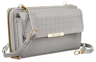 Miejska torebka na ramię torebko-portfel na karty i telefon, skóra ekologiczna Cavaldi, szary - Torebki damskie Miejska torebka na ramię torebko-portfel na karty i telefon, skóra ekologiczna Cavaldi, szary - Torebki damskie - miniaturka - grafika 1