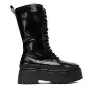 Botki damskie - Trzewiki DeeZee 13123-37 Czarny - miniaturka - grafika 1