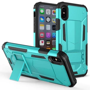 Zizo Hybrid Transformer Cover Pancerne etui iPhone X z podstawką (Teal/Black) - Etui i futerały do telefonów - miniaturka - grafika 1
