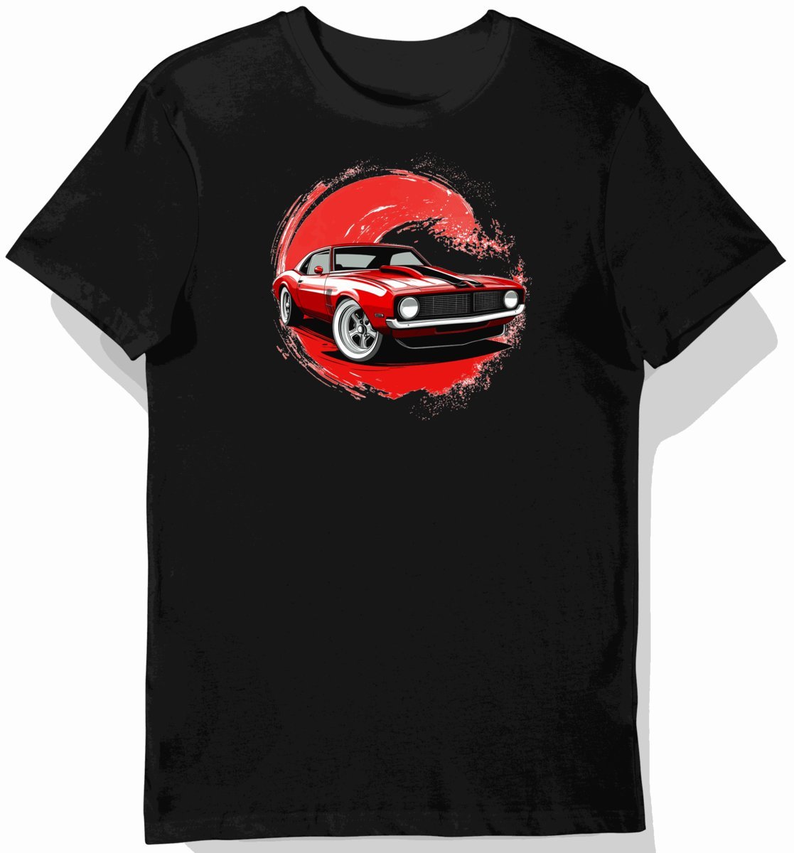 Koszulka męska czarna z Klasycznym Samochodem AMC AMX 1969 L