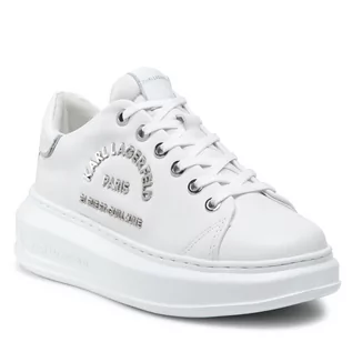 Sneakersy damskie - Sneakersy KARL LAGERFELD - KL62539 White Lthr W/Silver - grafika 1