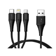 Kable USB - ROCK ROCK Kabel USB Lightning/Micro USB/USB Typ-C ROCK 1.2m - miniaturka - grafika 1
