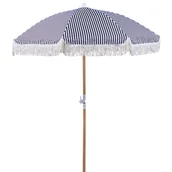 Parasole ogrodowe - Parasol ogrodowy ⌀ 150 cm czarny z białym MONDELLO - miniaturka - grafika 1