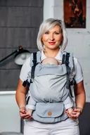 Chusty do noszenia dzieci - LennyLamb, Nosidełko siatkowe, regulowane, Mała Jodełka Szara - miniaturka - grafika 1
