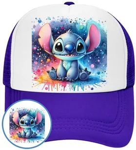 Czapka z Daszkiem Lilo i Stich Niebieska z Nadrukiem Na Lato Siatka Bejsbolówka - Czapki i chusty sportowe męskie - miniaturka - grafika 1