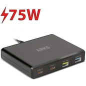 Stacje dokujące do telefonów - Stacja ładująca ARKS ARTR3USBTCPD75GNW 75W Czarny - miniaturka - grafika 1