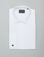 Koszule męskie - Koszula na spinki fabrizia 00414 biały slim fit - miniaturka - grafika 1