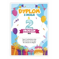 Dyplomy i okładki - LearnHow Dyplom A5 urodzinowy - drugie urodziny 5szt - miniaturka - grafika 1