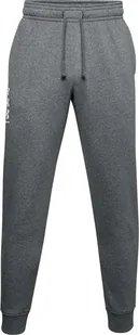 Under Armour Spodnie męskie Under Armour Rival Fleece 3Logo Jogger ciemnoszare 1357131 012 S - Spodnie sportowe męskie - miniaturka - grafika 1