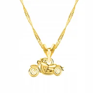 Łańcuszki - Łańcuszek złoty naszyjnik 925 Motocykl Motor - miniaturka - grafika 1