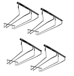 zestaw 4 szyn na kieliszki stojak na kieliszki 34,5x22,2x16,1 cm montowany do ściany 2 rzędy szyn barowych uchwyt na kieliszki do szampana uchwyt na kieliszki do wina montowany do sufitu uchwyt na kieliszki do wina uchwyt na kieliszki do domu, baru, kawiarni - Kieliszki - miniaturka - grafika 1
