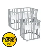 Łóżeczka i kojce - Łóżeczko 7w1 z materacem SZARE - miniaturka - grafika 1