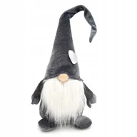 Ozdoby bożonarodzeniowe - Skrzat świąteczny krasnal bożonarodzeniowy dziewczynka gnom szary 40 cm - miniaturka - grafika 1