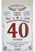 karnet 40 rocznica ślubu (rubinowa) - Kartki okolicznościowe i zaproszenia - miniaturka - grafika 1