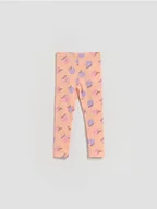 Spodnie i spodenki dla dziewczynek - Reserved - Bawełniane legginsy we wzory - jasnopomarańczowy - miniaturka - grafika 1