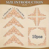 Inne - TEMU 10-częściowy Zestaw Eleganckich Drewnianych Aplikacji - DIY Dekoracyjne Nakładki Narożne do Mebli, Łatwy Montaż i Własne Wzory - miniaturka - grafika 1