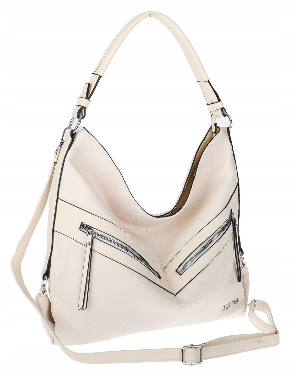 Torebka Damska shopper WOREK włoska marka SWEET YEARS A4 modna 4103 Beżowa
