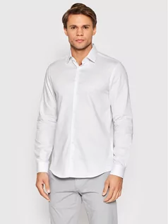 Koszule męskie - Calvin Klein Koszula Structure Easy Care K10K109168 Biały Slim Fit - grafika 1