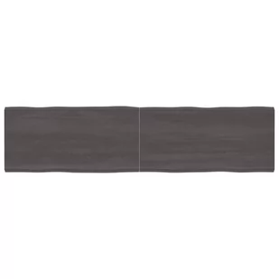 vidaXL Blat stołu, ciemnoszary, 200x50x6 cm, dąb z naturalną krawędzią - Meble modułowe i akcesoria - miniaturka - grafika 1