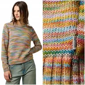 Swetry damskie - Wrangler STRIPED SWEATER bawełniany sweter damski pastelowy melanż L - miniaturka - grafika 1