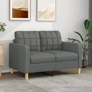 Sofa 2-osobowa, ciemnoszara, 120 cm, tapicerowana tkaniną Lumarko! - Sofy i kanapy - miniaturka - grafika 1