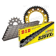 Części motocyklowe - Zestaw łańcuchów DID Stealth 525VX3 / 108 nieskończenie złoty do Honda CBR F FS 600 ccm rok prod. 2001-2013 - miniaturka - grafika 1