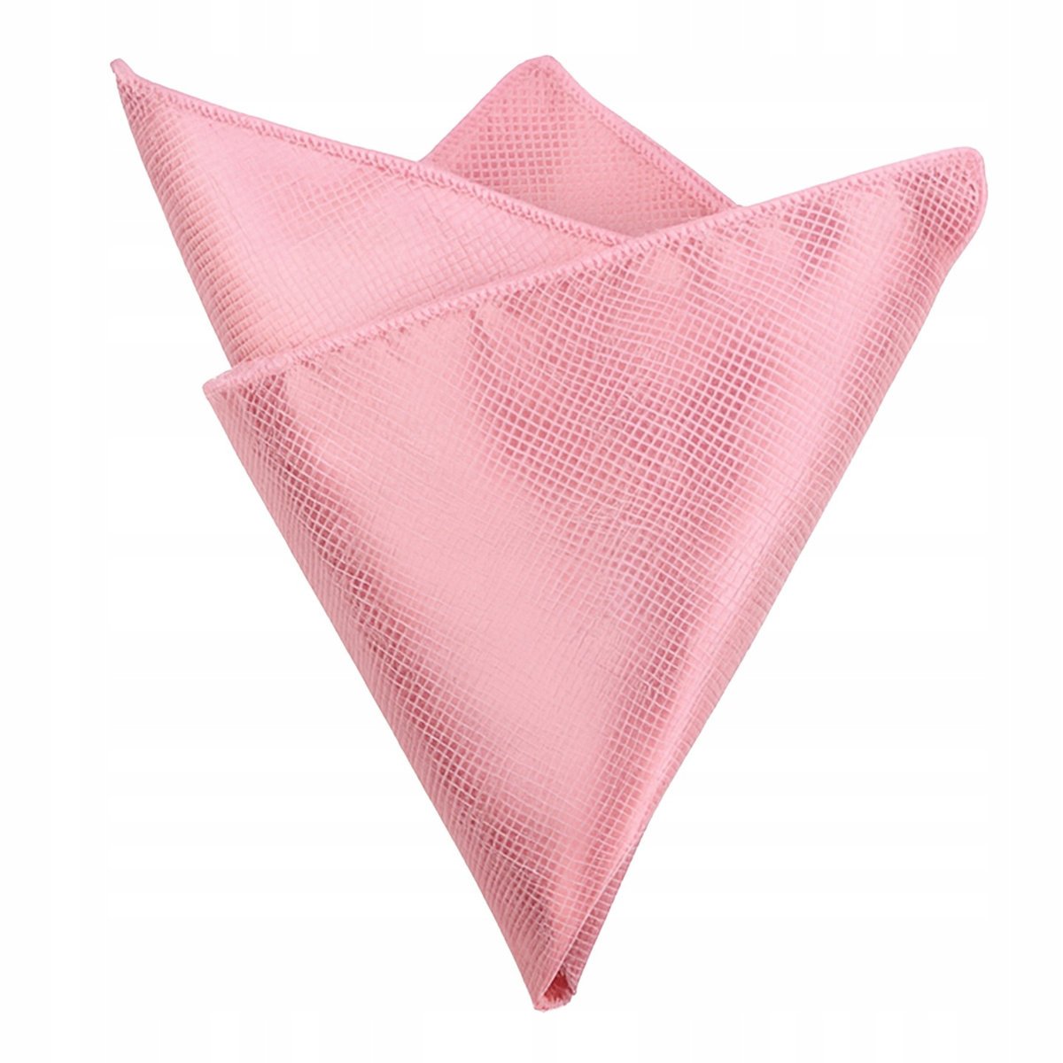 Poszetka męska w drobną kratkę - jasnoróżowa