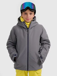 4F Kurtka narciarska membrana 5000 chłopięca - szara 164 (13-14 lat) - Kurtki i kamizelki sportowe męskie - miniaturka - grafika 1