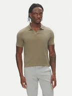 Koszulki męskie - Lindbergh Polo 30-404036 Khaki Slim Fit - miniaturka - grafika 1