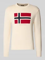 Swetry męskie - Sweter z dzianiny z okrągłym dekoltem model ‘MURA’ - miniaturka - grafika 1