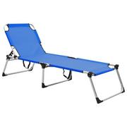 Leżaki ogrodowe - vidaXL Wysoki leżak dla seniora, składany, niebieski, aluminiowy - miniaturka - grafika 1