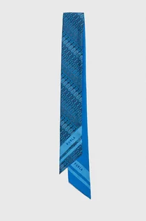 Apaszki i szaliki damskie - Furla apaszka jedwabna kolor niebieski wzorzysta - grafika 1