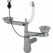 Syfony - Deante Space-Saver Lux Syfon do zlewozmywaka granitowego 1,5 i 2-komorowego stal ZXY9918 - miniaturka - grafika 1