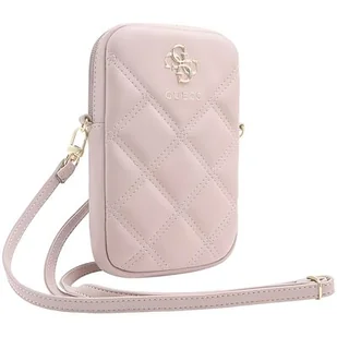Guess torebka Zip Quilted 4G Różowy - Etui i futerały do telefonów - miniaturka - grafika 1