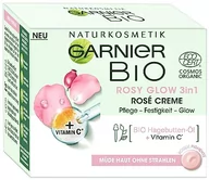 Kremy do twarzy - Garnier Garnier Bio Rosy Glow krem do twarzy dla zmęczonej skóry, dla młodzieńczego blasku, pielęgnacji i jędrności, z ekologicznym olejkiem z dzikiej róży i witaminą C, Garnier Bio Rosy Glow 3 w 1, - miniaturka - grafika 1