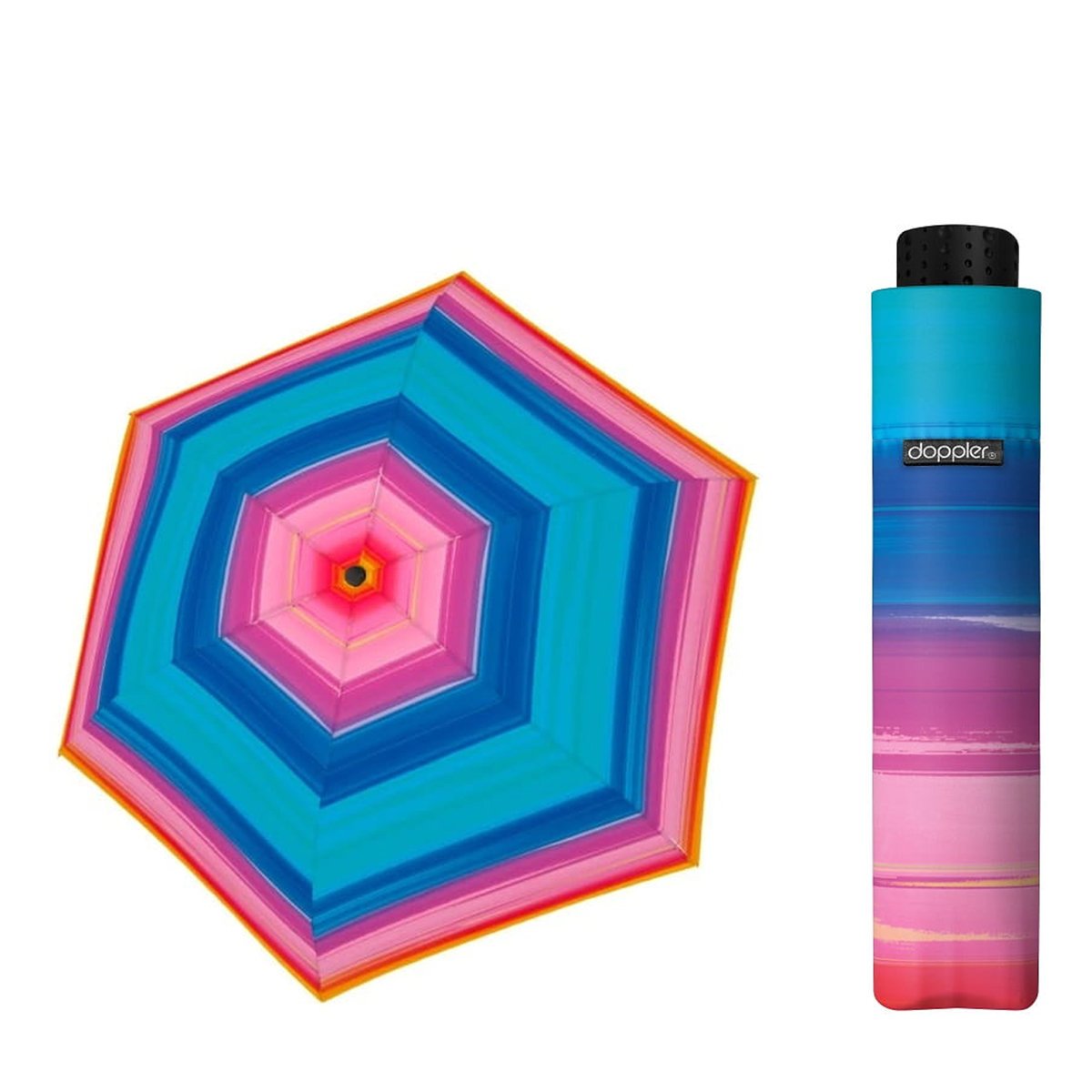 Parasolka damska do kieszeni lub torebki DOPPLER Fiber Havanna tylko 140 g, niebieska