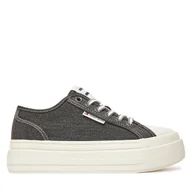 Sneakersy damskie - Sneakersy Tommy Jeans Tjw Foxing Flatform Lc EN0EN02736 Czarny - miniaturka - grafika 1