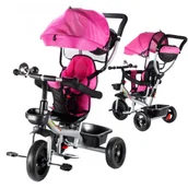 Rowerki trójkołowe - Rowerek TRÓJKOŁOWY 3w1 Rośnie z Dzieckiem Daszek RÓŻOWY U772R - miniaturka - grafika 1