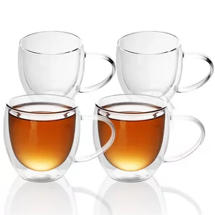 4x Szklanki Termiczne 200 - 300 ml - Szklanka Termo dmuchany ustnie izolowany do latte macchiato, jako szklanka do herbaty lub szklanka do kawy, moż.. - Szklanki - miniaturka - grafika 1