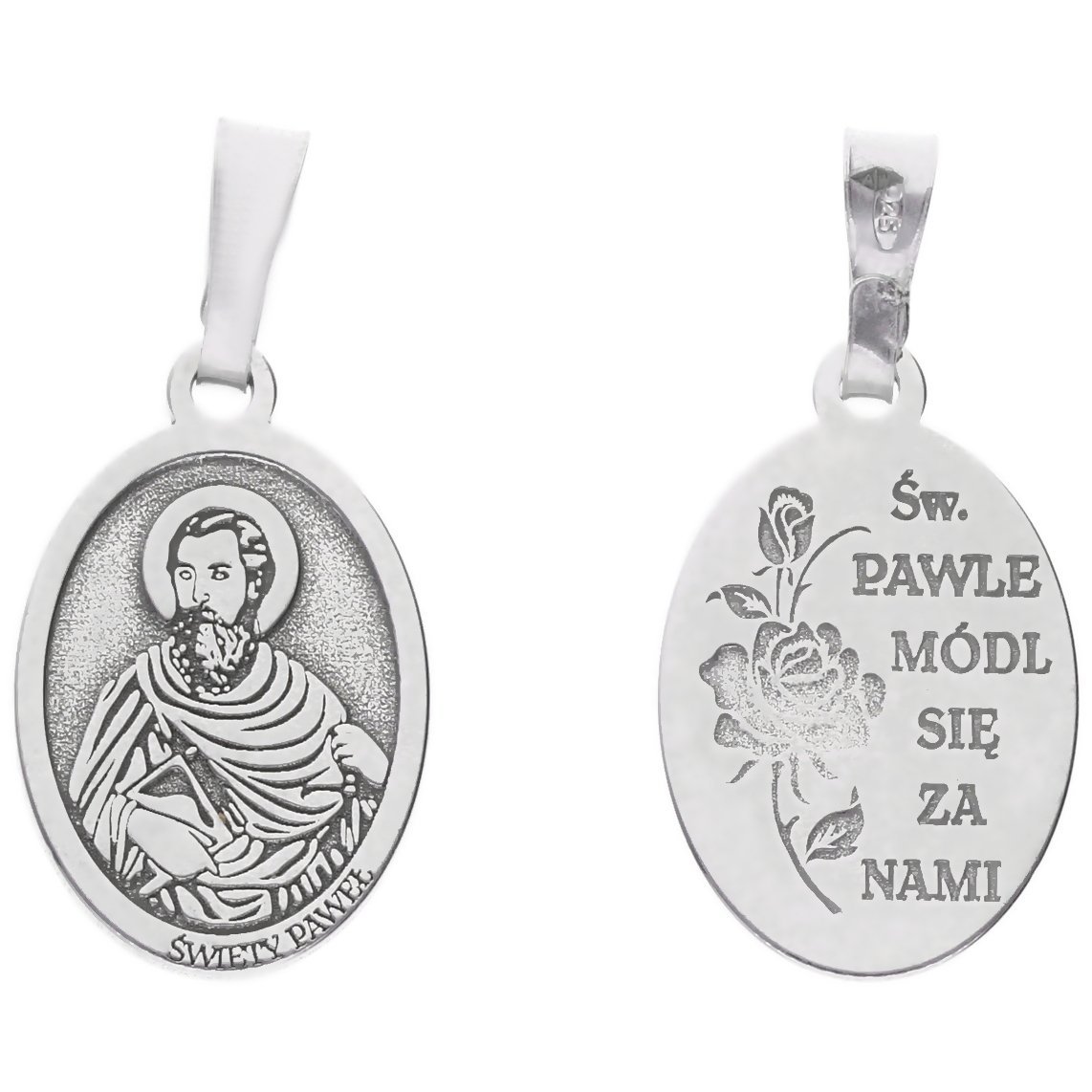 Medalik srebrny Ag 925 rodowany Św. Paweł MDC031R