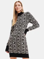 Sukienki - Desigual Sukienka dzianinowa 23WWVF01 Czarny Slim Fit - miniaturka - grafika 1