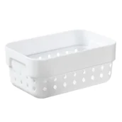 Pojemniki łazienkowe - Plast Team SOUL ORGANIZER KOSZYK 15,8 X 11,8 X 7,3 CM BIAŁY DELHAN 5023-53 - miniaturka - grafika 1