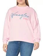 Swetry damskie - Wrangler Sweter damski High Rib Retro, Cradle Pink, XL - miniaturka - grafika 1