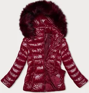 Kurtki damskie - Lakierowana kurtka damska J.Style bordowa (16M9162-275) - J STYLE - miniaturka - grafika 1