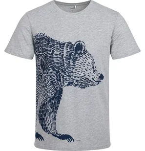 Męski t-shirt z krótkim rękawem, z niedźwiedziem, szary - Koszulki męskie - miniaturka - grafika 1