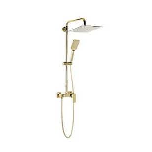 Valvex Loft Gold Zestaw prysznicowy ścienny z deszczownicą Gold PVD 2455670 - Zestawy prysznicowe - miniaturka - grafika 1