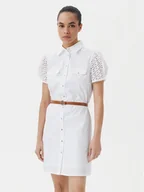 Sukienki - Fracomina Sukienka koszulowa FR25SD1009W682V8 Biały Slim Fit - miniaturka - grafika 1